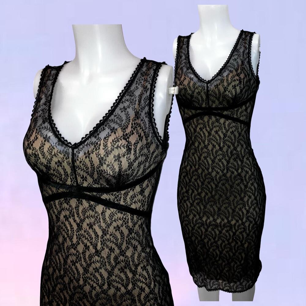 Vintage 90s y2k lacey midi express dress